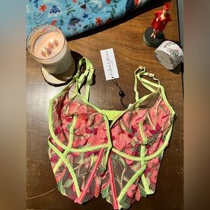 NWT For Love & Lemons Neon Bustier 36DD